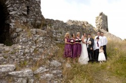 Wedding photo at the Killeshin Hotel and the Rock of Dunamase with Avril & Trevor